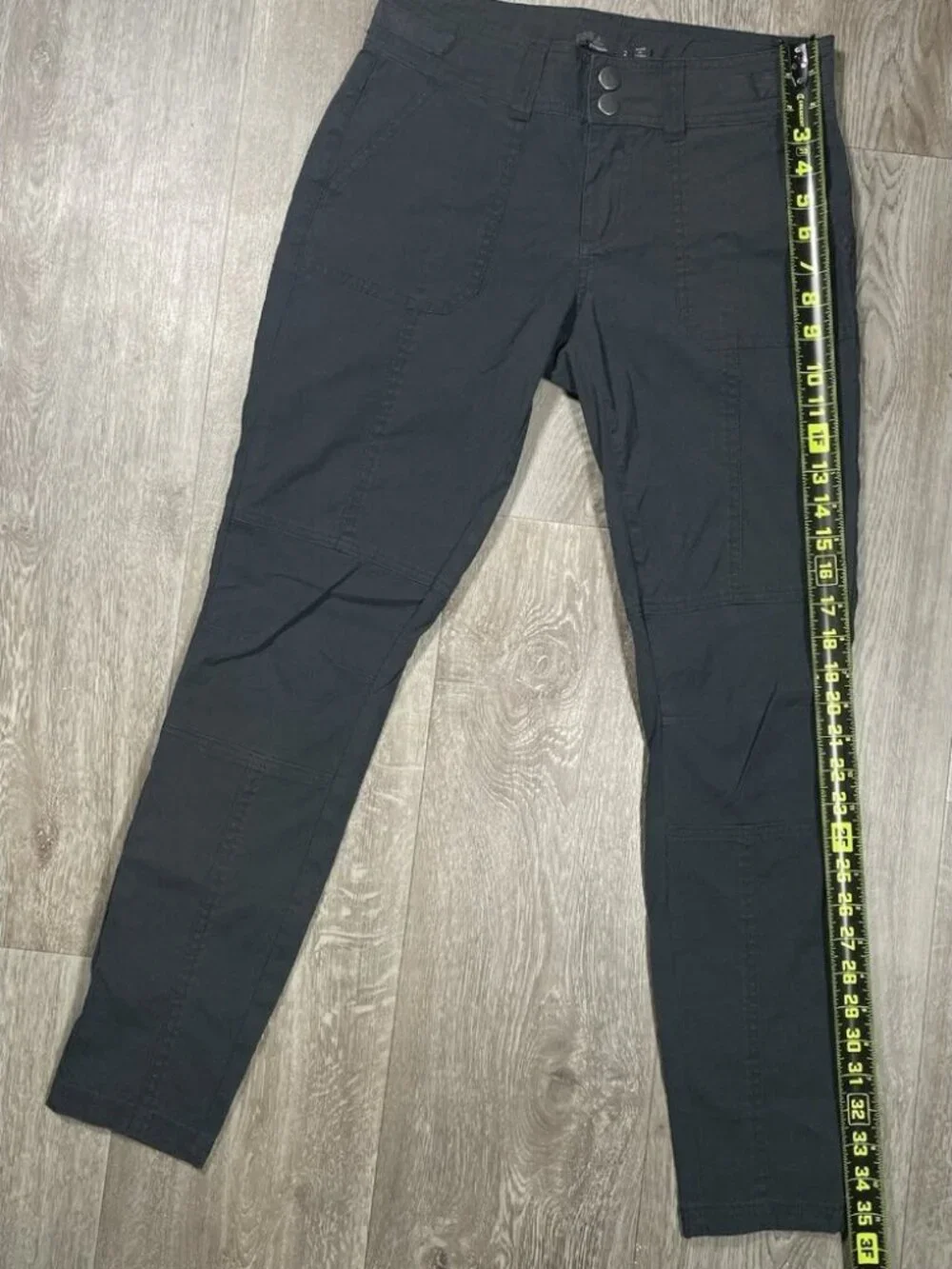 Prana Essex Outdoor Hiking Black Snap Closure Pants - Women Size 2 - Picture 11 of 13